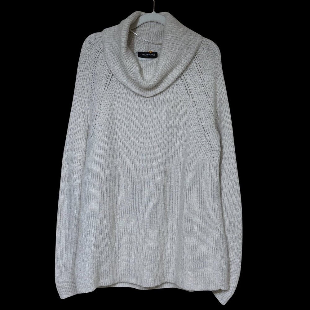 Lane Bryant Chunky‎ Knit Turtleneck Sweater NEW Cream 14/16